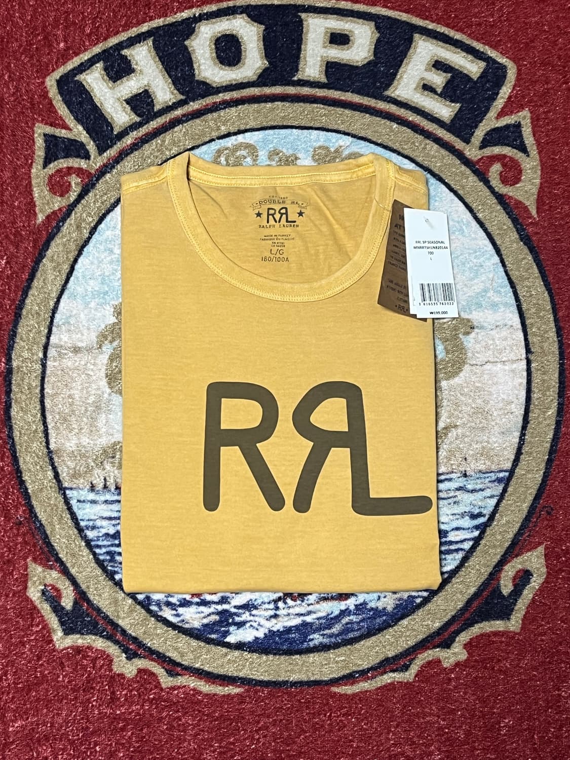 RRL 로고 저지 반팔티 옐로우  상품이미지1