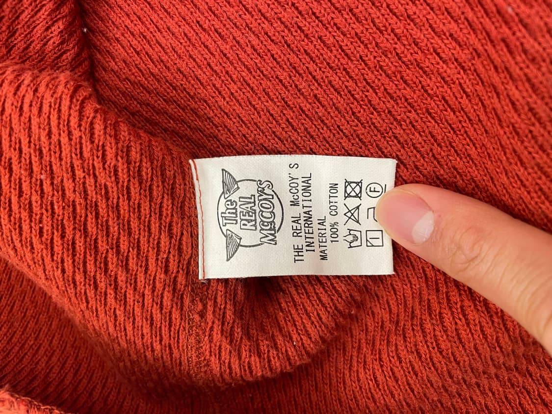 23FW 리얼맥코이 와플 써멀 롱슬리브 레드 [42 / XL] 상품이미지5