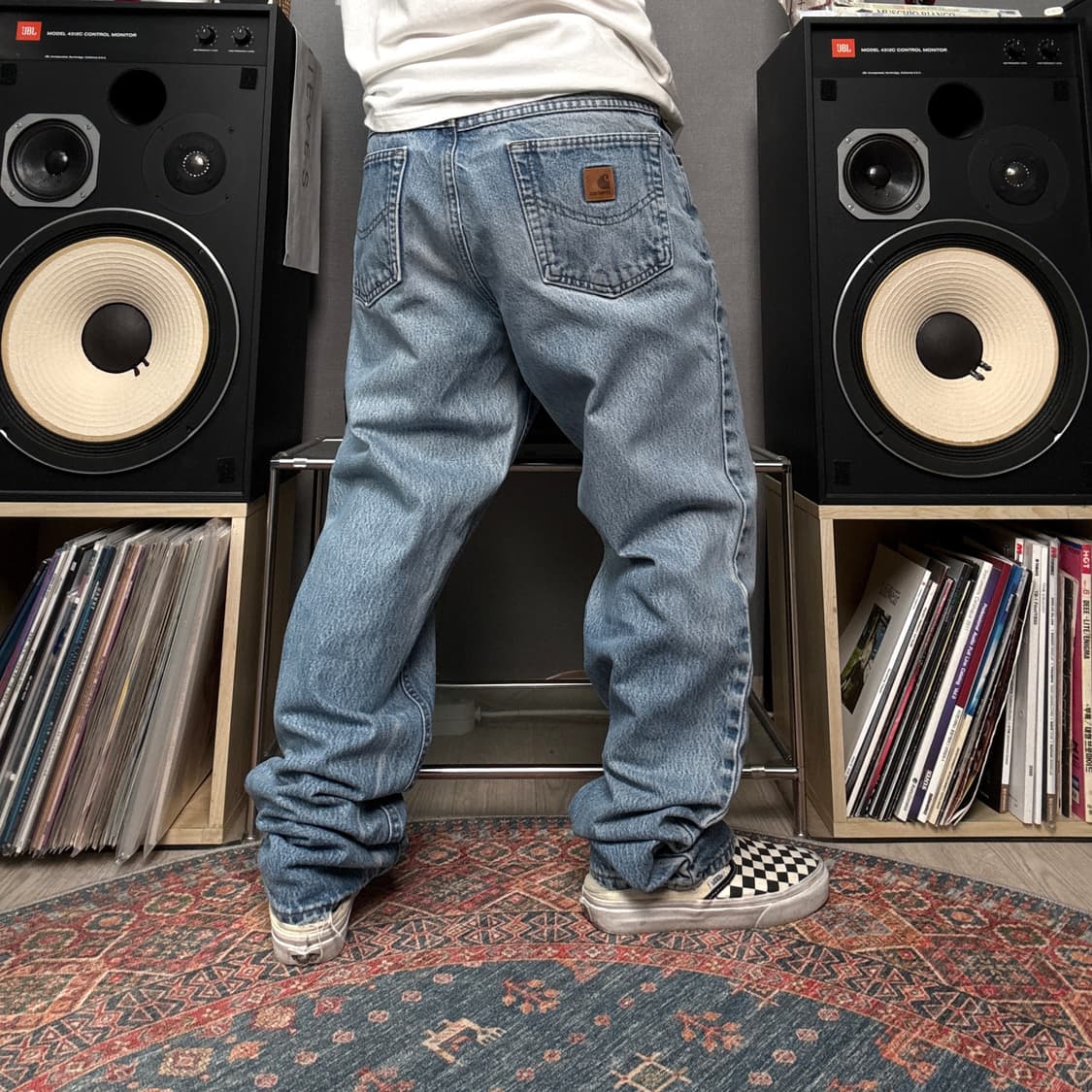 칼하트 가죽탭 데님팬츠 상품이미지1