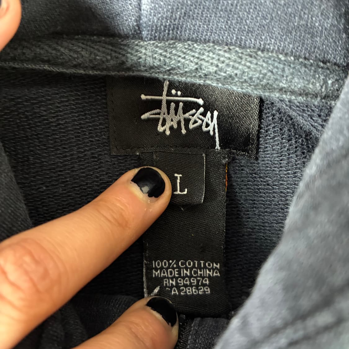 Stussy  스투시 x 리스 코튼 블랙 후드집업  상품이미지5