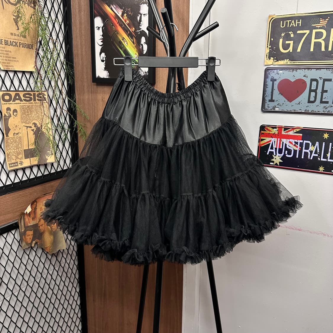 Black Double Tutu Satin Lace Skirt 상품이미지2