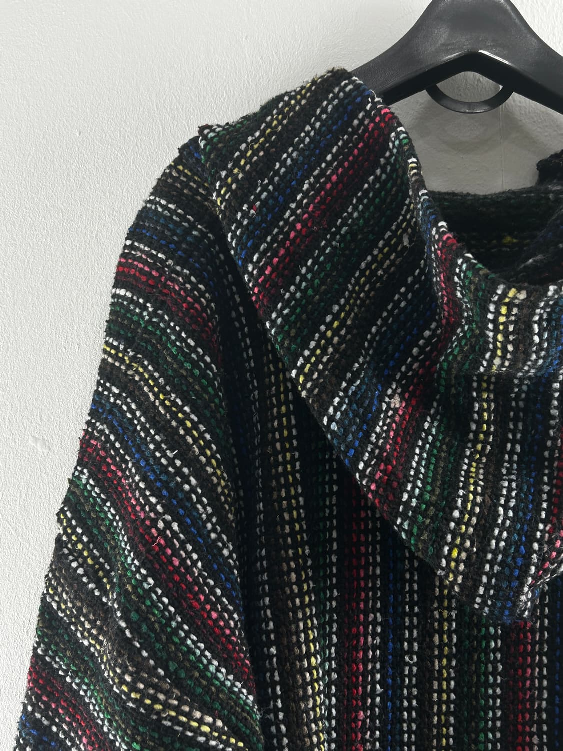 Franks Textiles 멕시코 빈티지 바하 니트 후드티 XXL 판쵸 상품이미지7