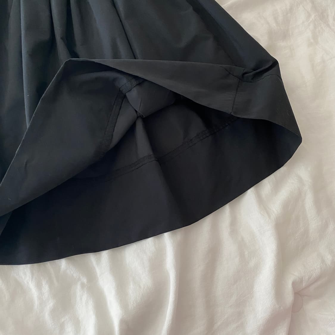 빈티지 블랙 미디 코튼 스커트 상품이미지4