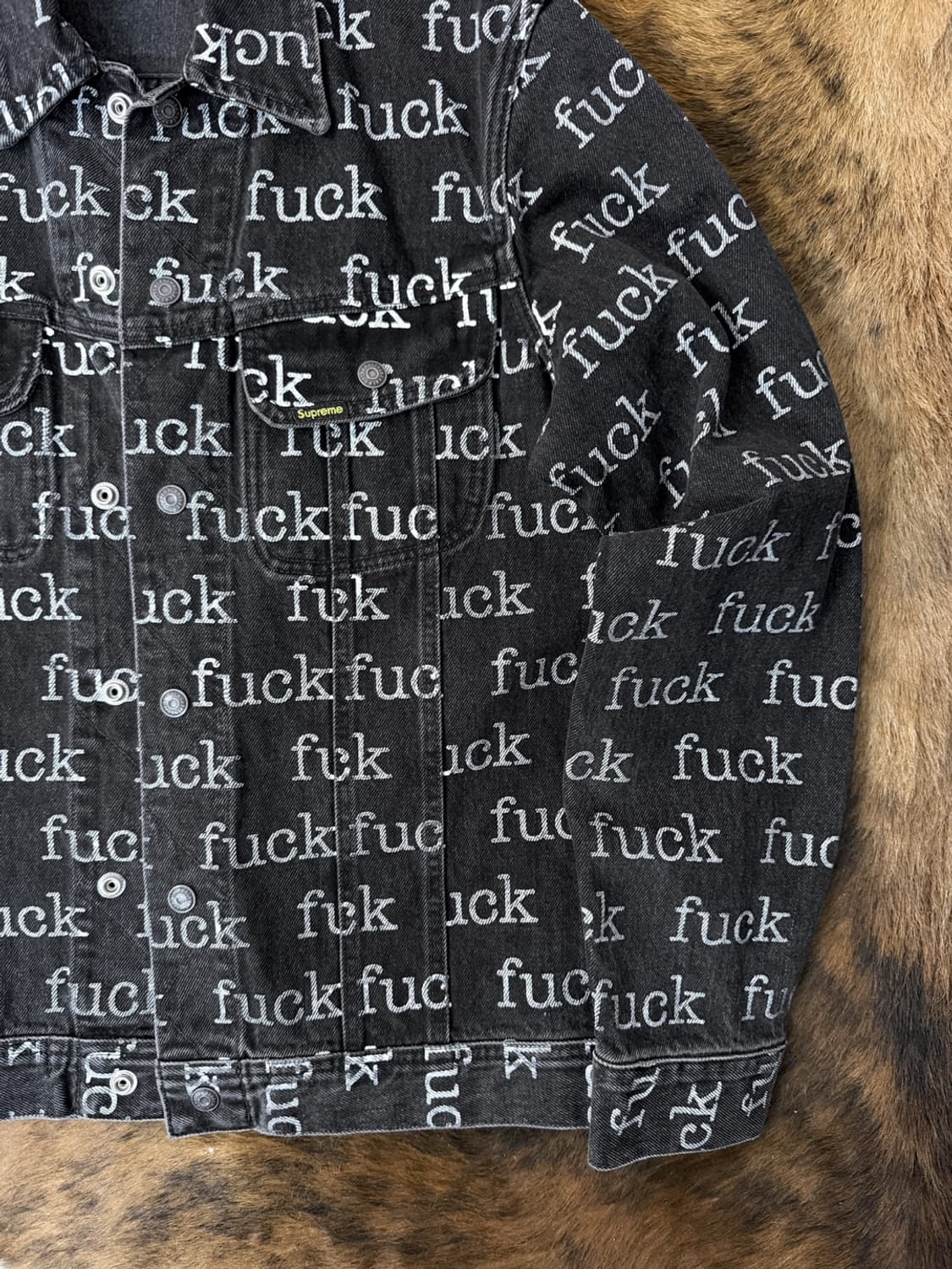 슈프림 FUCK 흑청 데님 트러커 자켓  상품이미지4