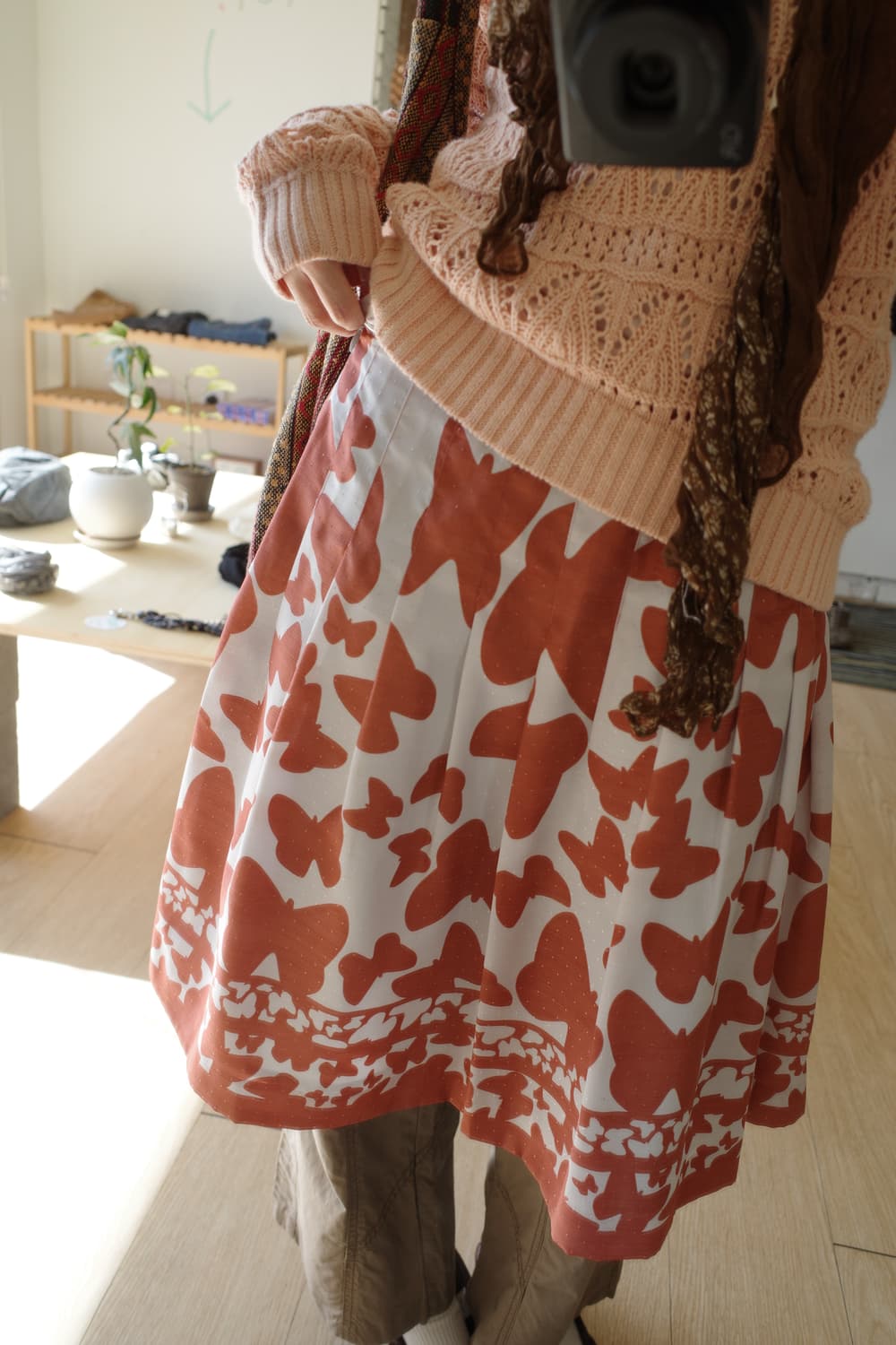 핑크 나비 스커트 상품이미지2