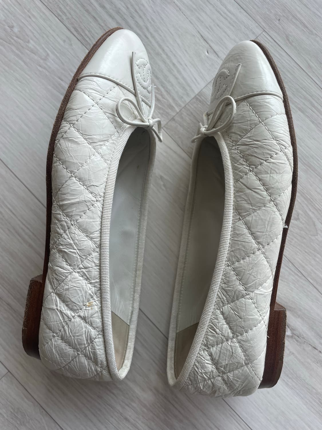 (정품)샤넬 퀼팅 발레리나 플랫슈즈 아이보리 36C 상품이미지5