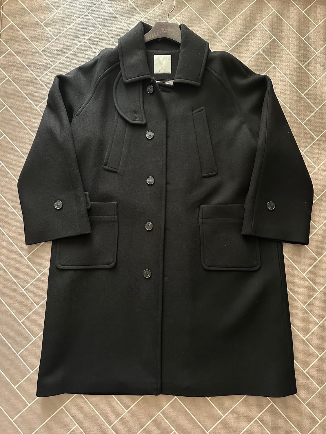 언더마이카 리전02 발마칸 오버사이즈 울 코트 블랙 상품이미지2