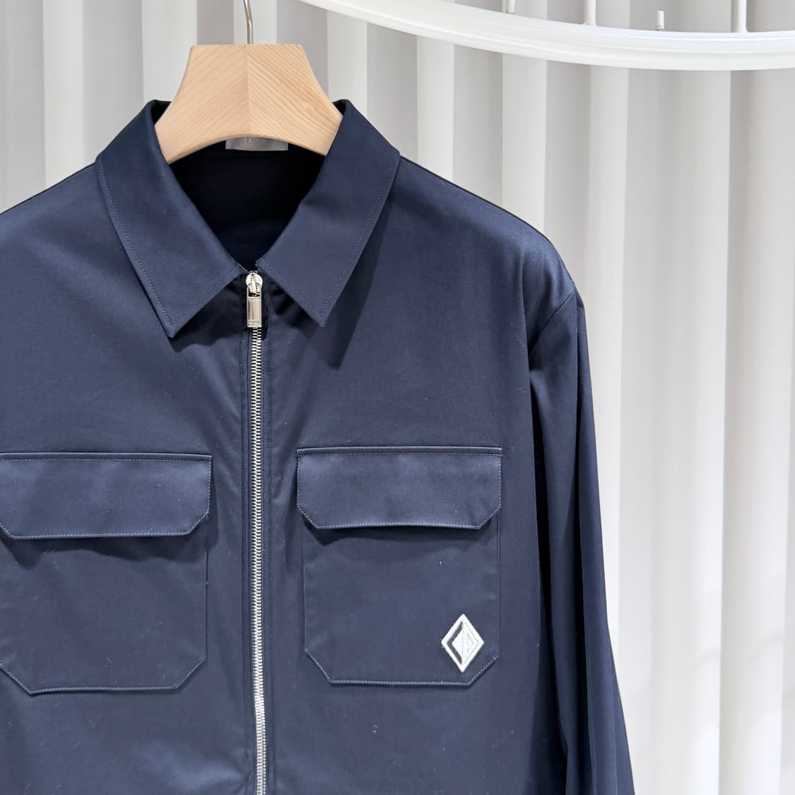(A+/52) / 디올 다이아몬드 로고 자수 블루종 봄버 자켓 네이비 상품이미지4