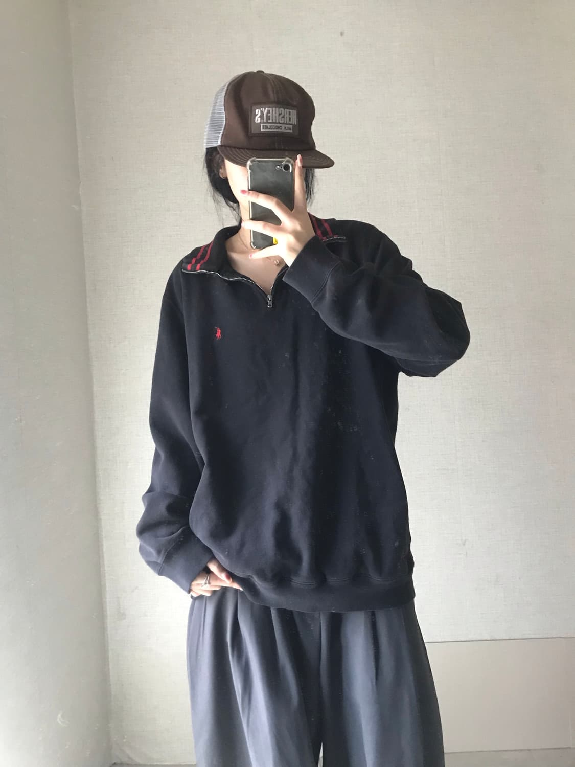 폴로 블랙 반집업 상품이미지1