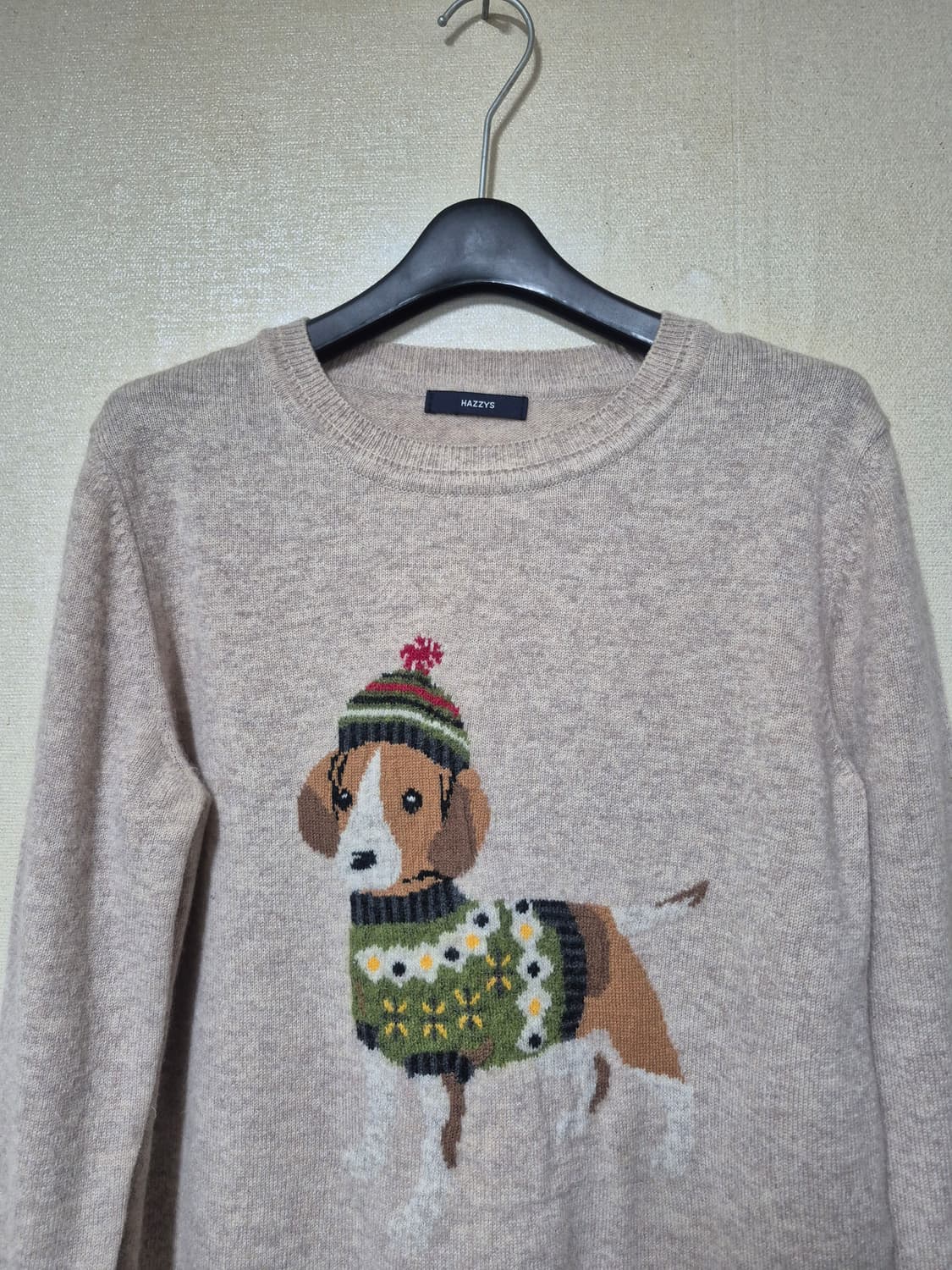 헤지스 퍼피자수 캐시미어 혼방 니트 상품이미지2