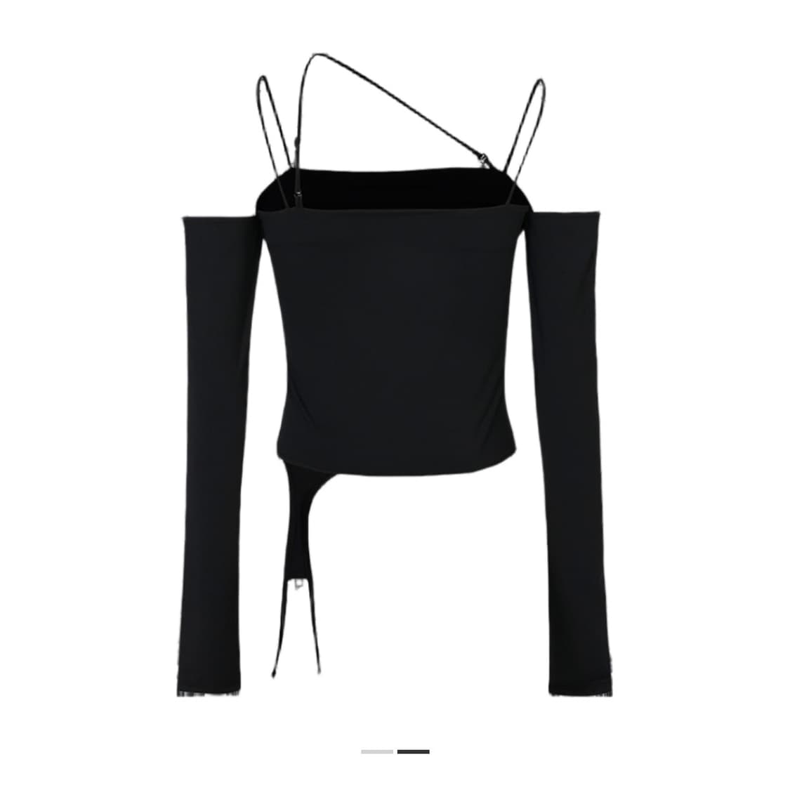 보헤미안서울 오프숄더 커프드 티셔츠 블랙 상품이미지2