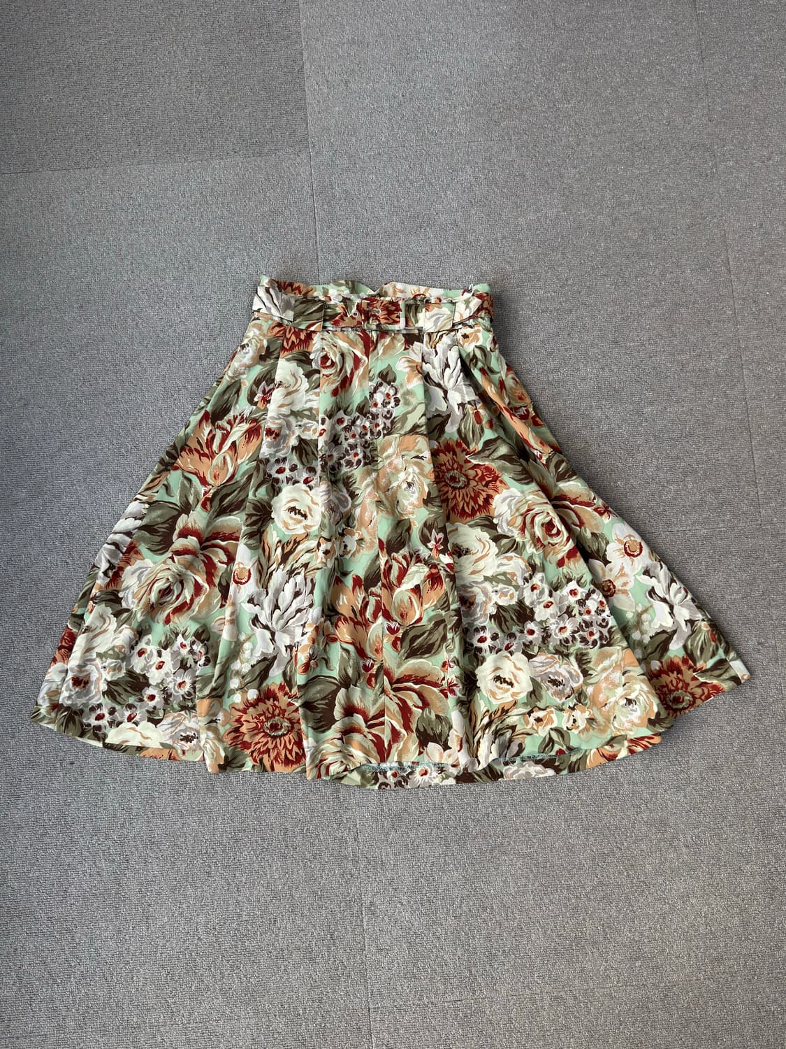 GENTILLESSE 플라워 벨티드 스커트 민트코어 상품이미지1