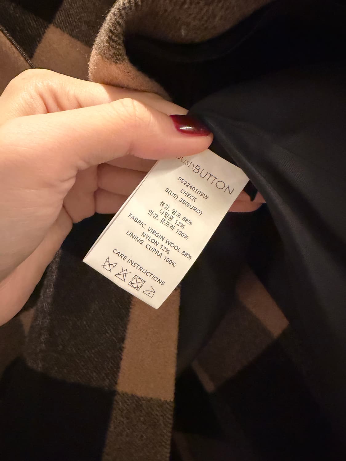 Push button 울 체크 스카프 자켓 상품이미지5