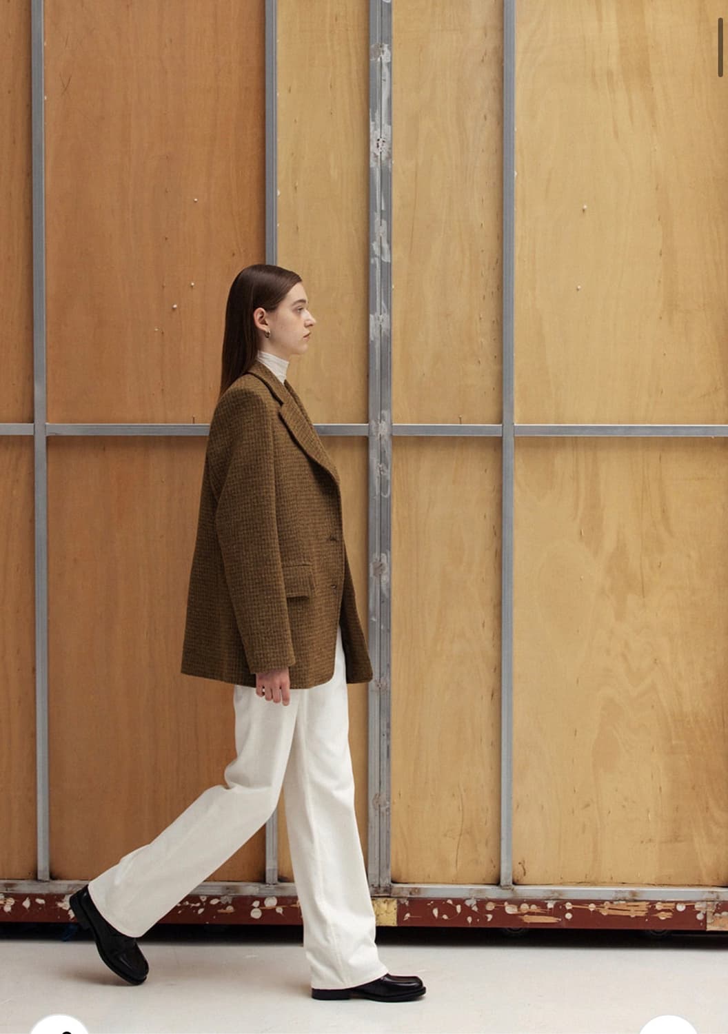 Le wool checked blazer (yellow khaki) OS 상품이미지2