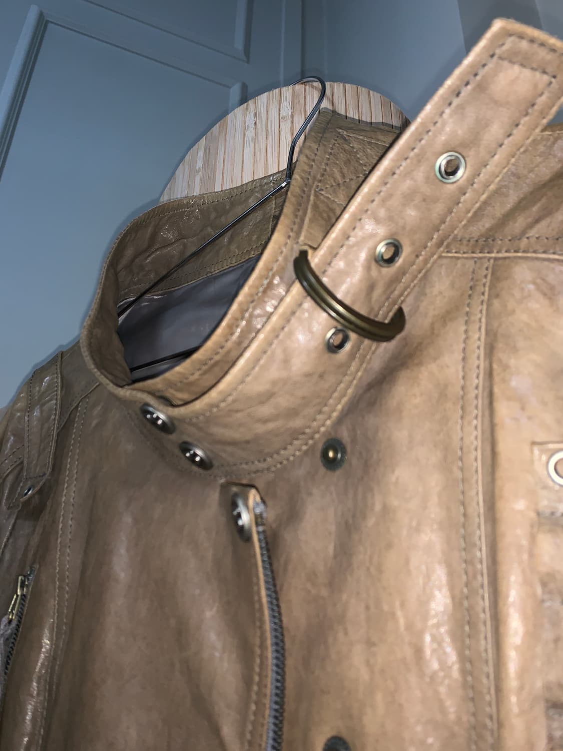 (빈티지) 브라운 램스킨 레더 자켓 상품이미지7