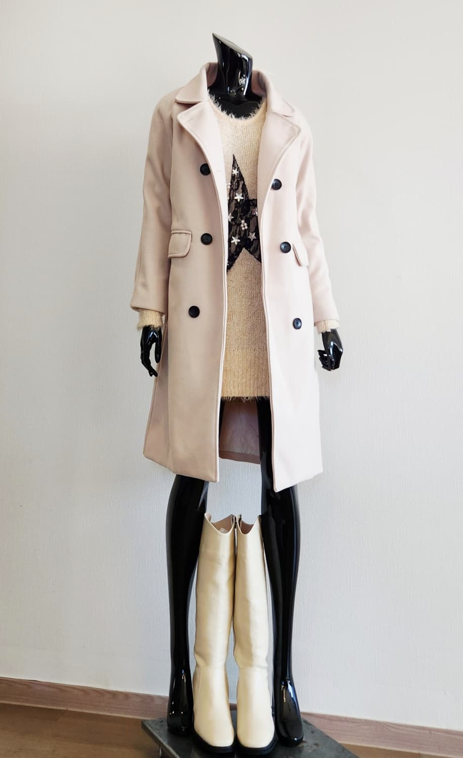 아이보리 롱코트  상품이미지2