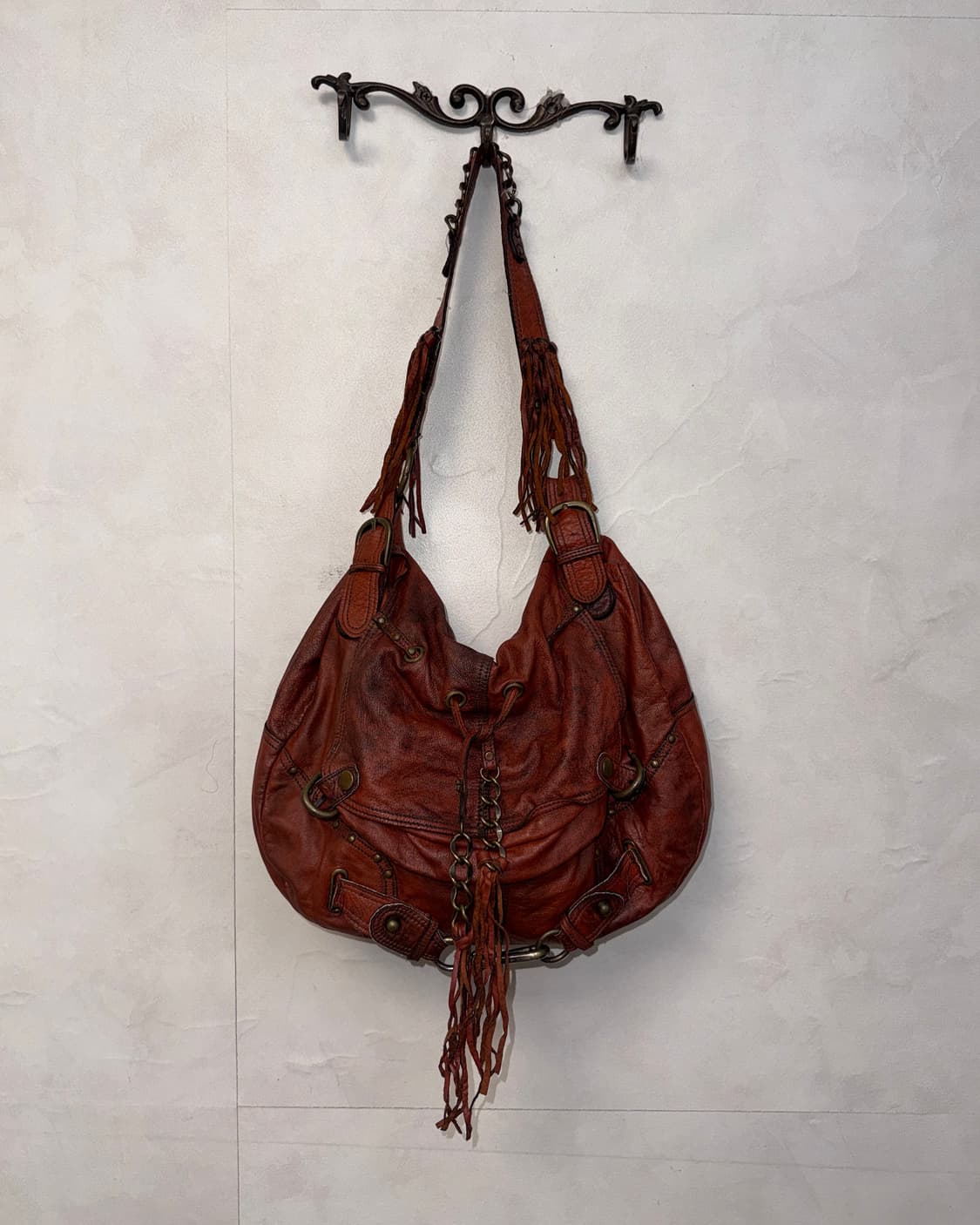 TANKUS brick brown cowhide buckled 숄더백 상품이미지1