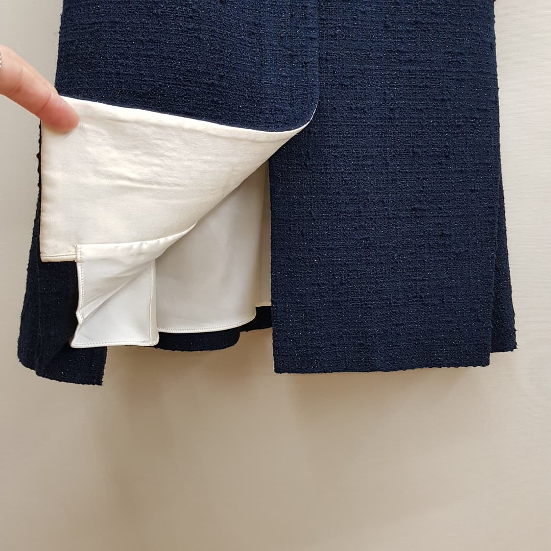 미샤 2020 미샤 트위드 배색 롱원피스 82-94-155사이즈 상품이미지4