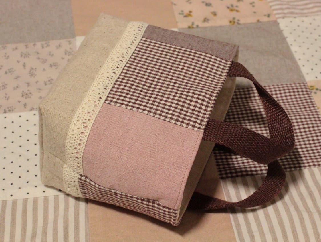 핸드메이드 패치워크 파우치 겸 패브릭 바구니 상품이미지6