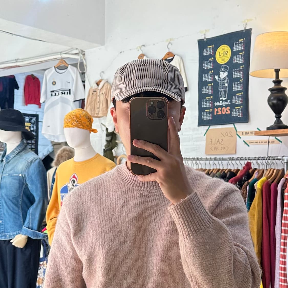 (착용컷) BEAMS 히코리 밀리터리 캡 (58cm) 상품이미지2