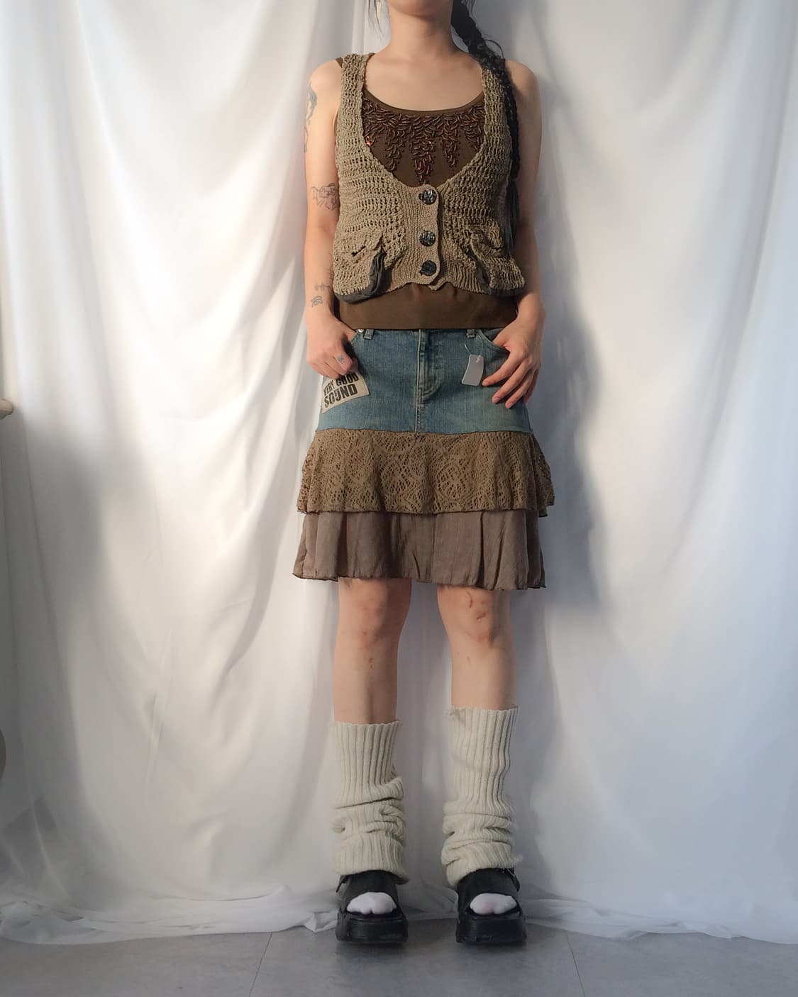 Beads neck line point sleeveless 상품이미지6