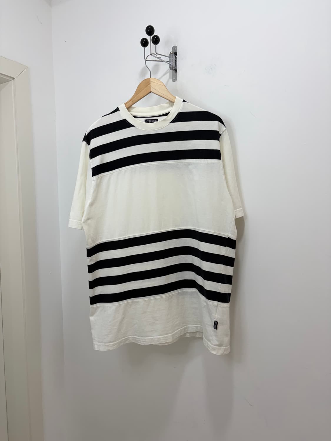 00s Stussy Authentic 스트라이프 반팔 티셔츠 상품이미지4