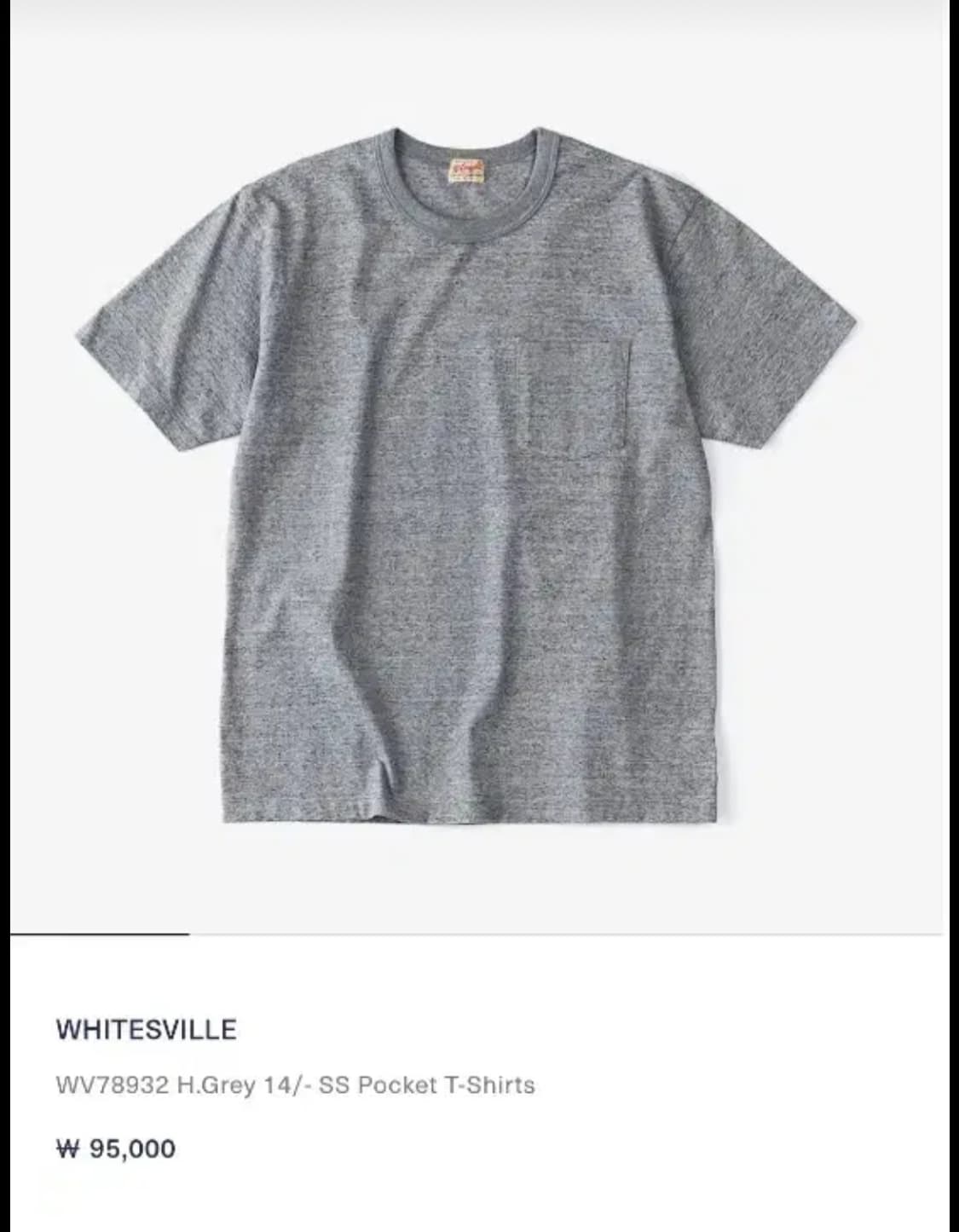 WHITESVILLE 화이츠빌 포켓 티셔츠 상품이미지1