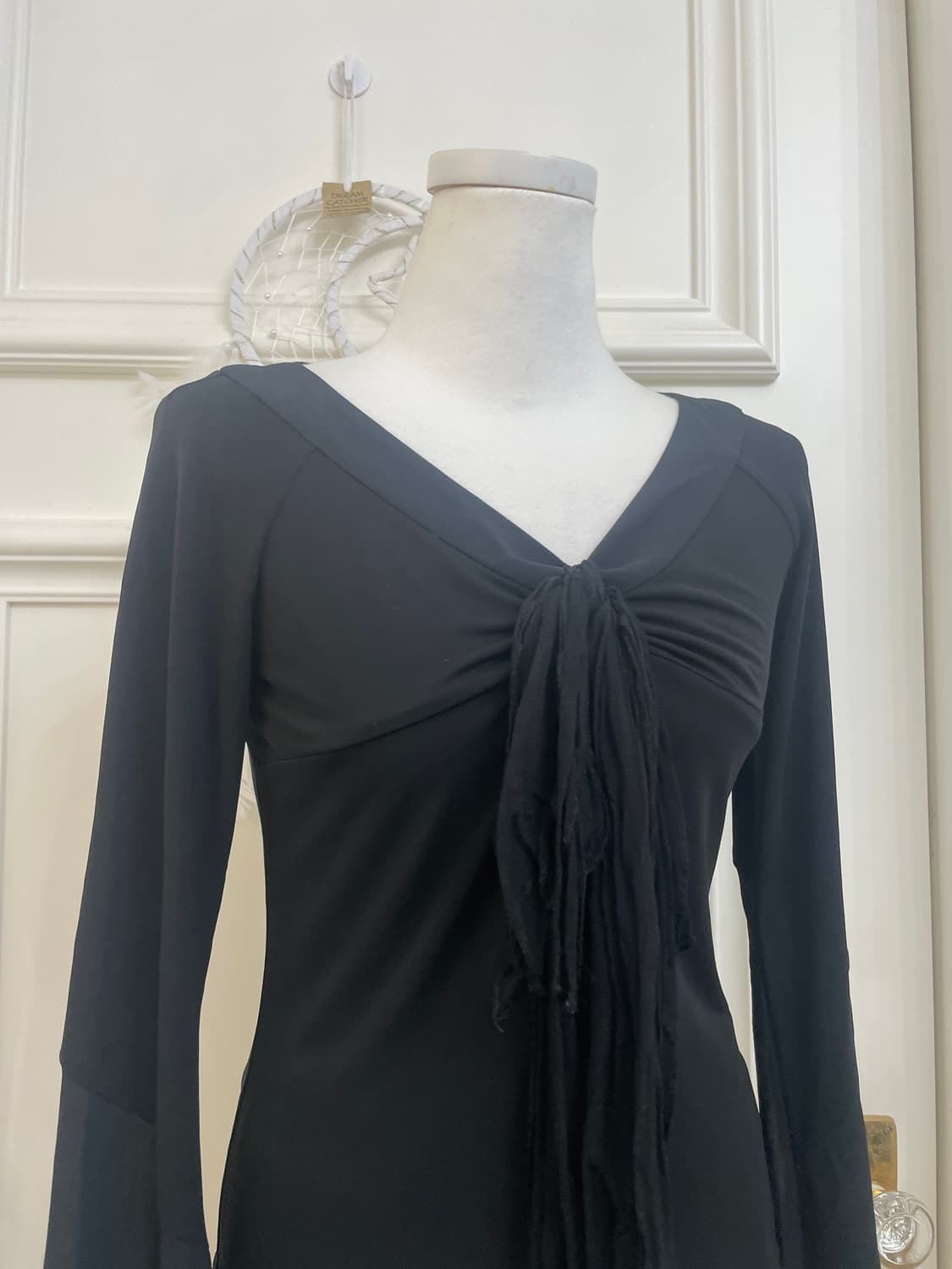 black shirring bow point span top 상품이미지6