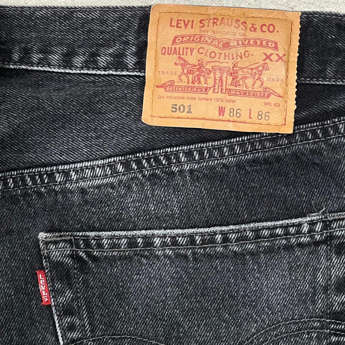 리바이스 501 흑청 데님팬츠 s10312 상품이미지6