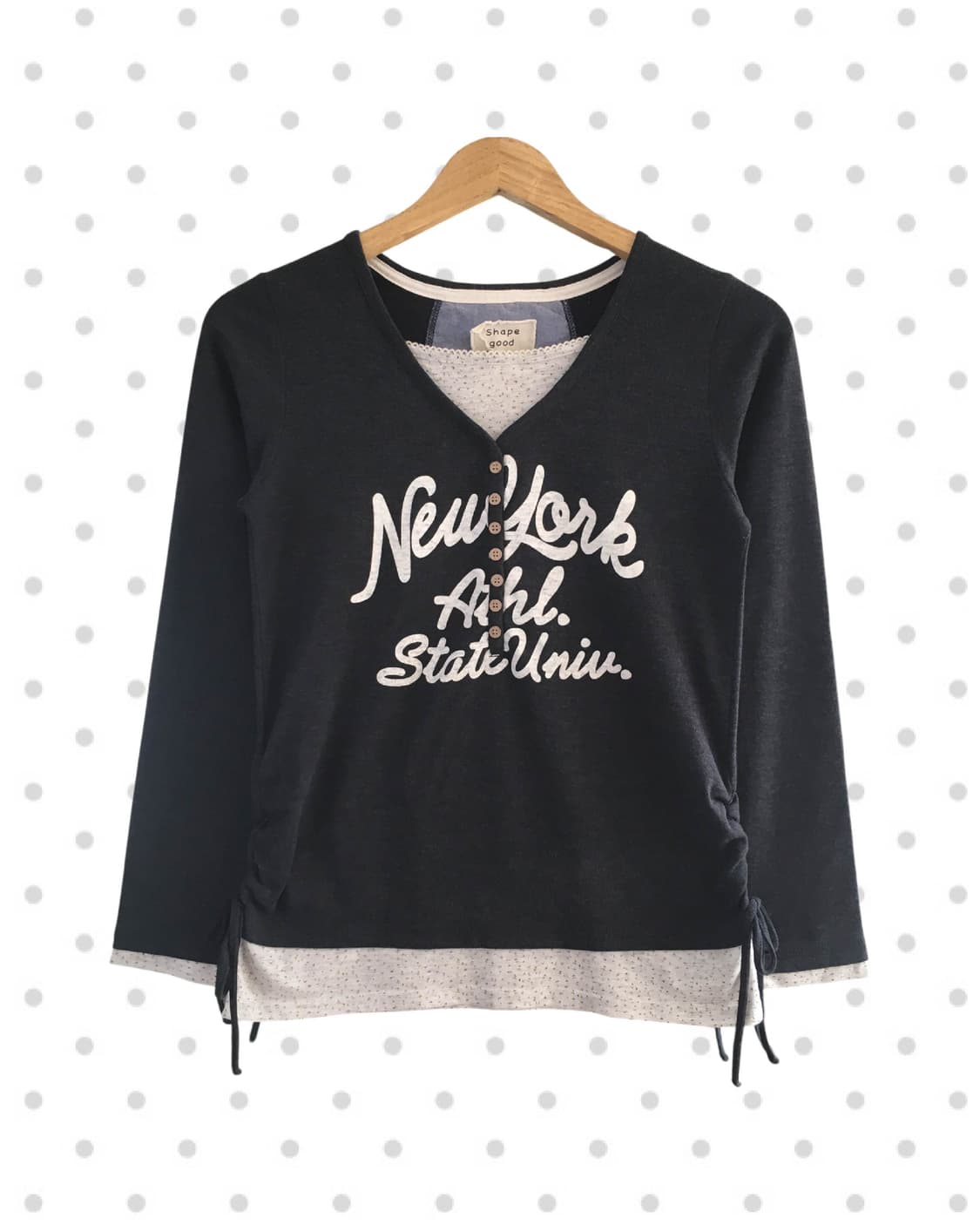 vintage side string long sleeve charcoal 상품이미지5