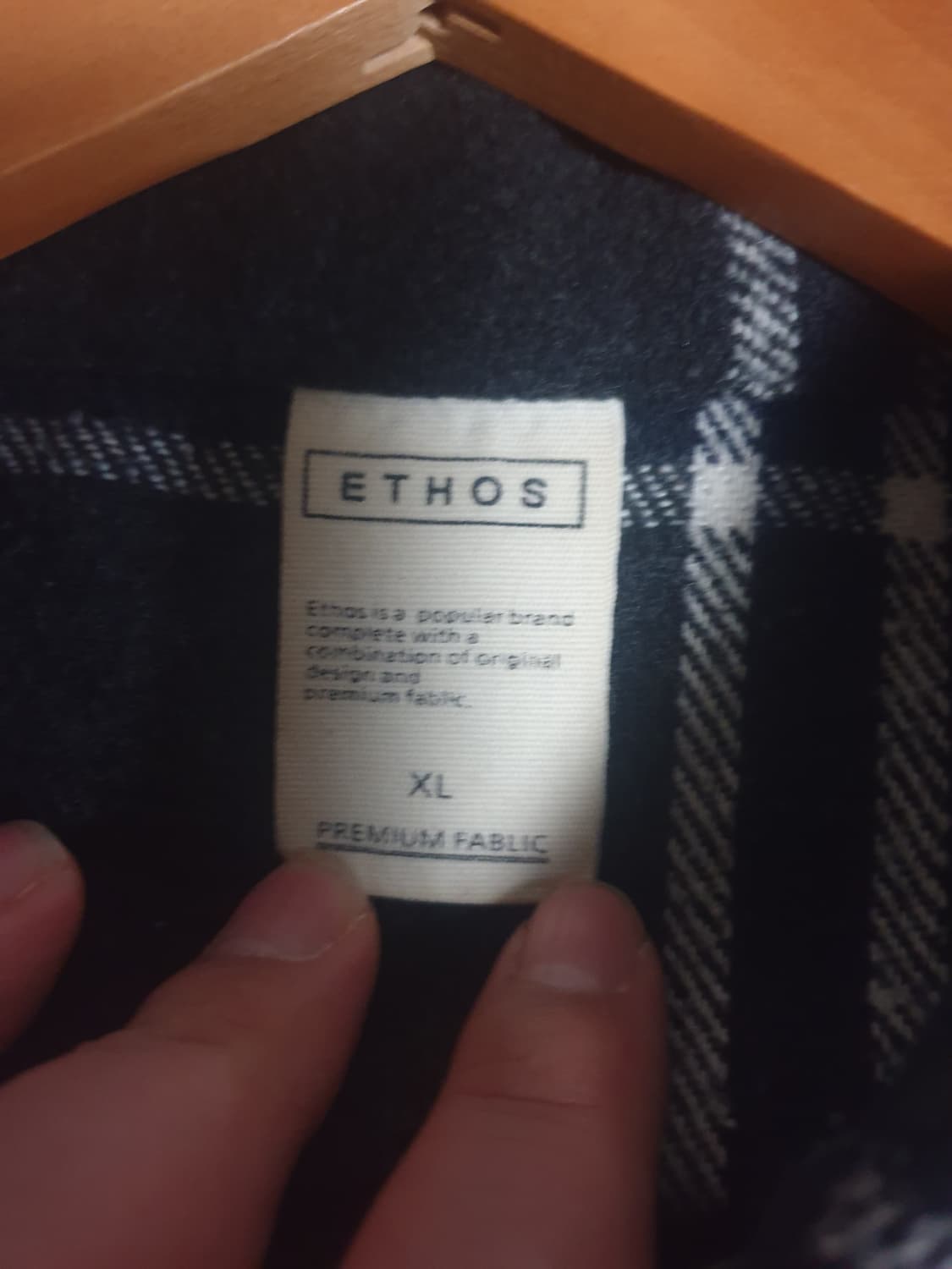 (XL) ETHOS 울 타탄체크 벌룬핏 셔츠자켓 다크그레이 팝니다. 상품이미지2