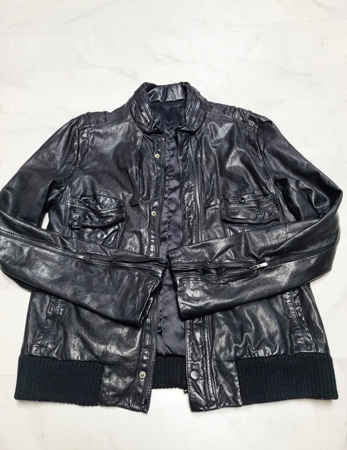 솔리드옴므 우영미 블루종 레더자켓 MYR 상품이미지1