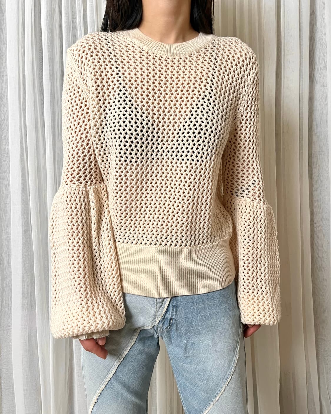 알렉산더 맥퀸 벌룬소매 그물 니트 alexander mcqueen  상품이미지1