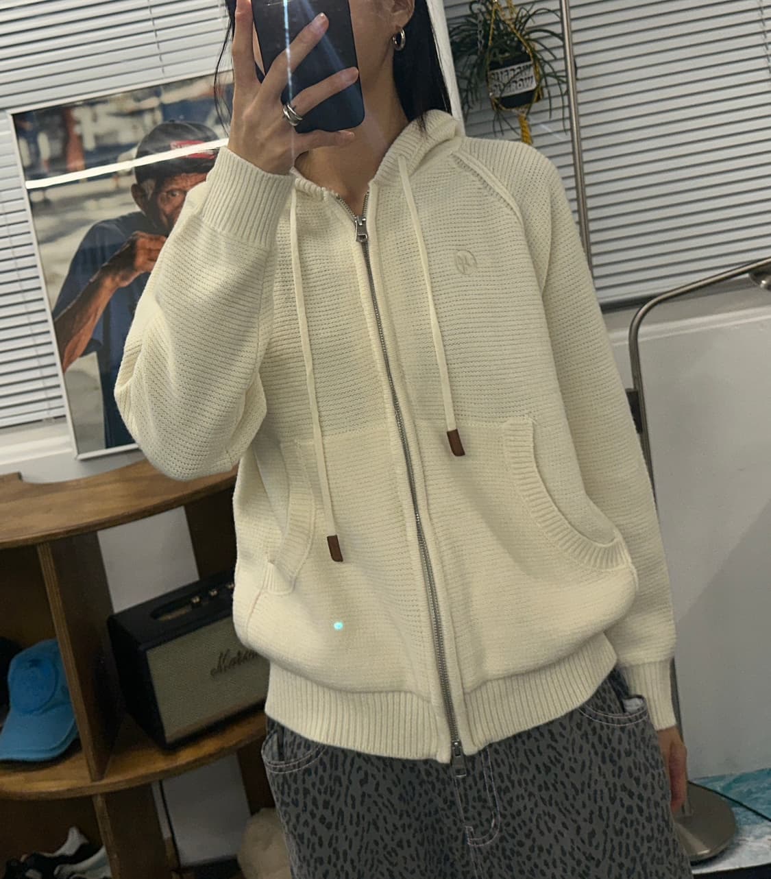 마리떼  양모 니트 후드집업 2way 상품이미지1