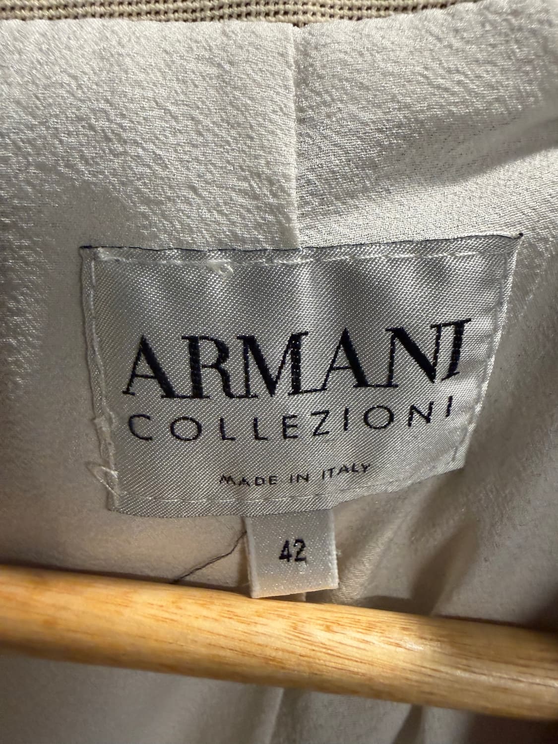 42 아르마니 꼴레지오니 ARMANI 원버튼 울 자켓 베이지 상품이미지5