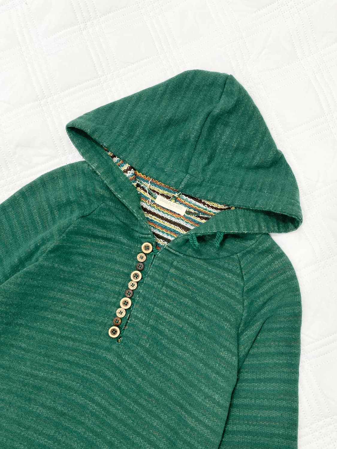 ꒰ঌ 말차 맛 나무 단추 후드 원피스 ໒꒱ 상품이미지4