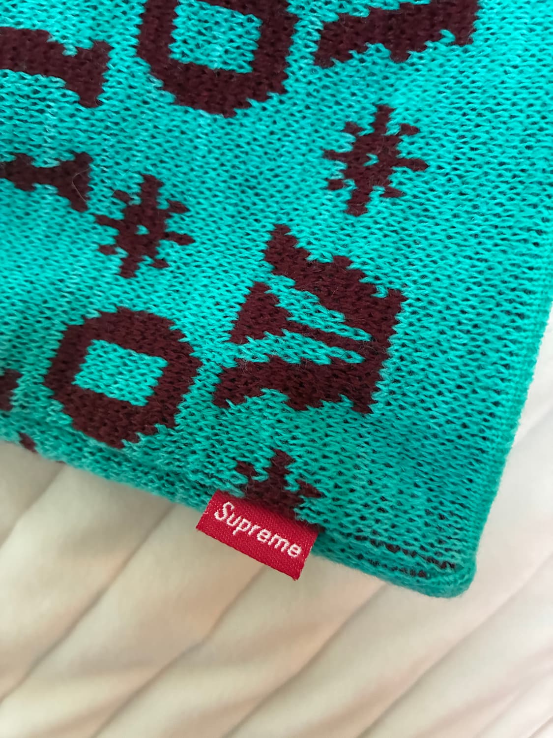 ☃️슈프림 스노우 패턴 폼폼이 비니 민트컬러☃️ 상품이미지3