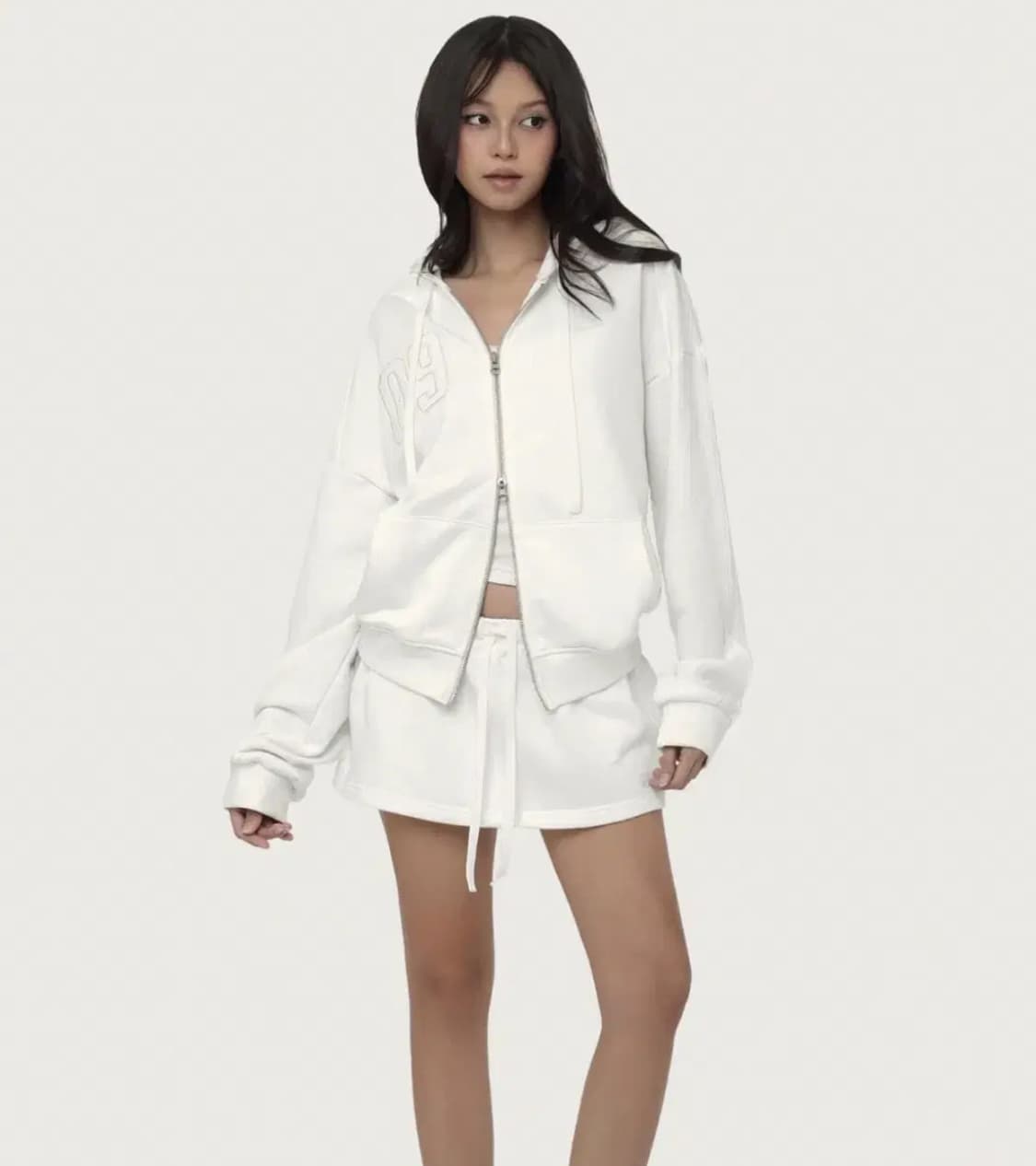 미개봉) 클리시어 09 화이트 후드집업 기모버전 상품이미지1