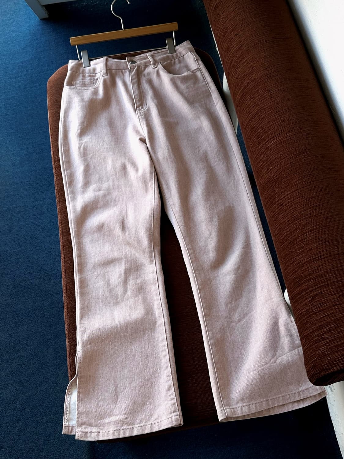 Cotton denim side slit flare pants 상품이미지7