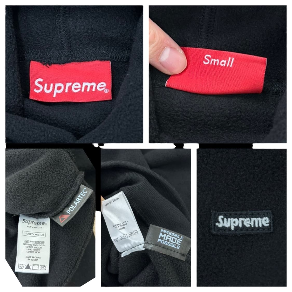 Supreme 슈프림 박스로고 플리스 후드티 블랙 (S~M) 상품이미지6