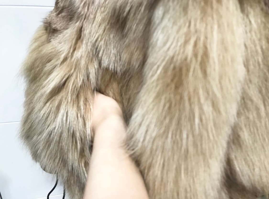 연한 카멜색 천연 폭스 집업 55~66 상품이미지6