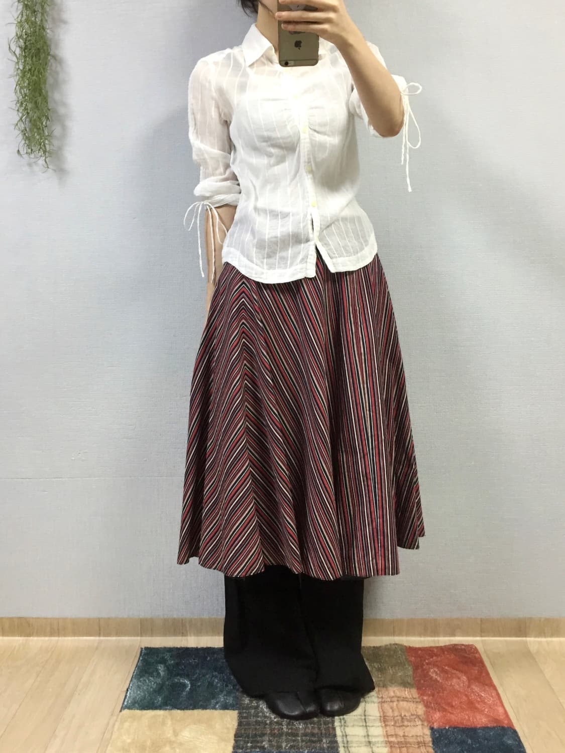 Japanese vintage stripe skirt 상품이미지1