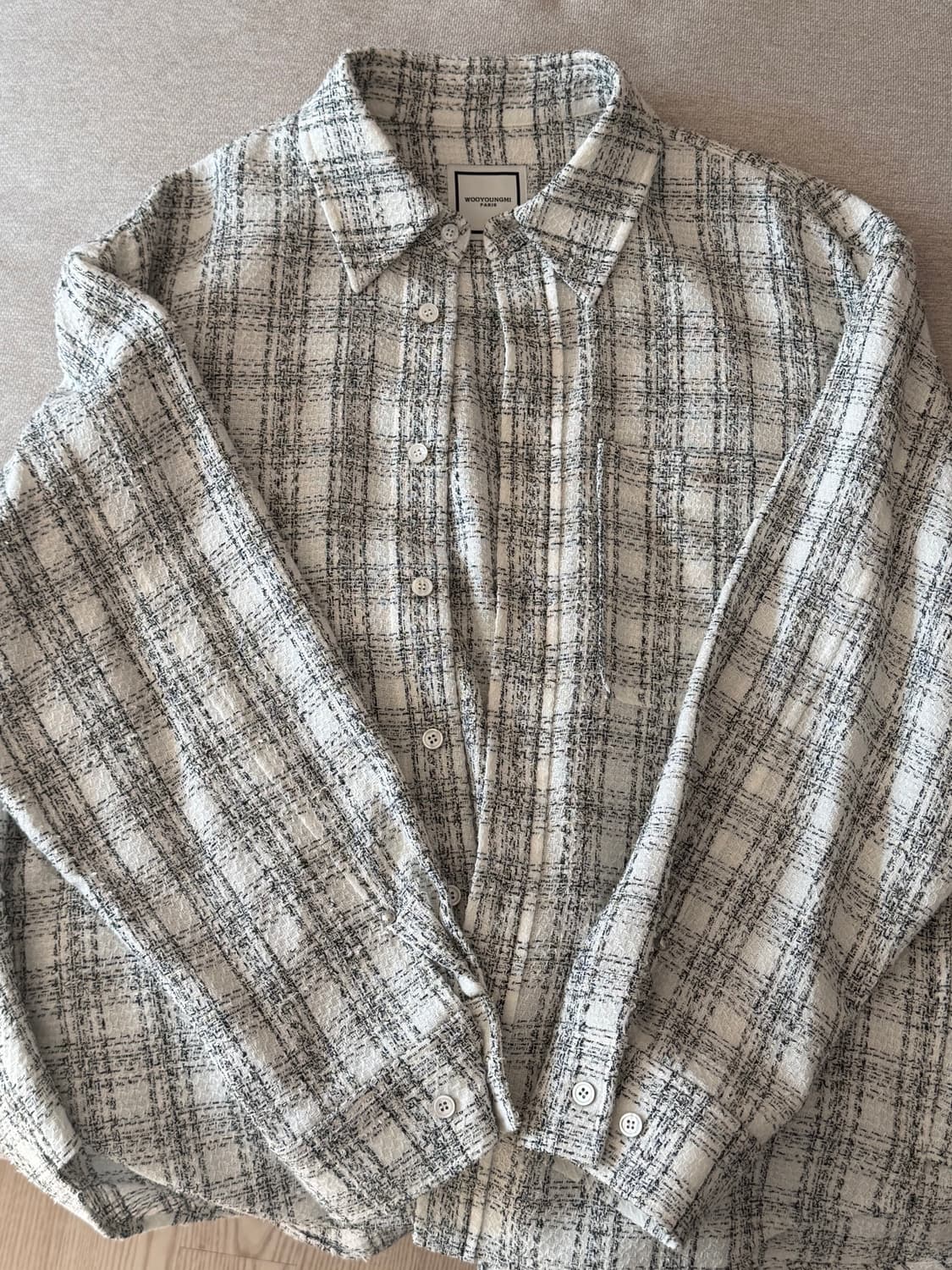 [46] 우영미 화이트 트위드 체크 셔츠 25ss 상품이미지3