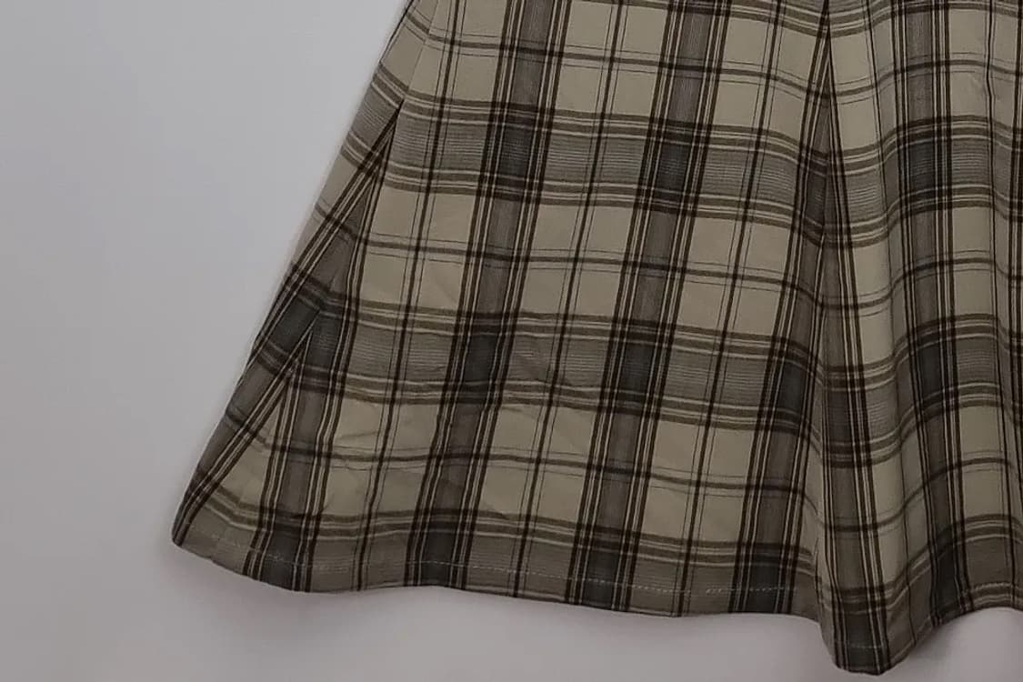 로리즈팜 베이지 밴딩 체크 머메이트 스커트 상품이미지6