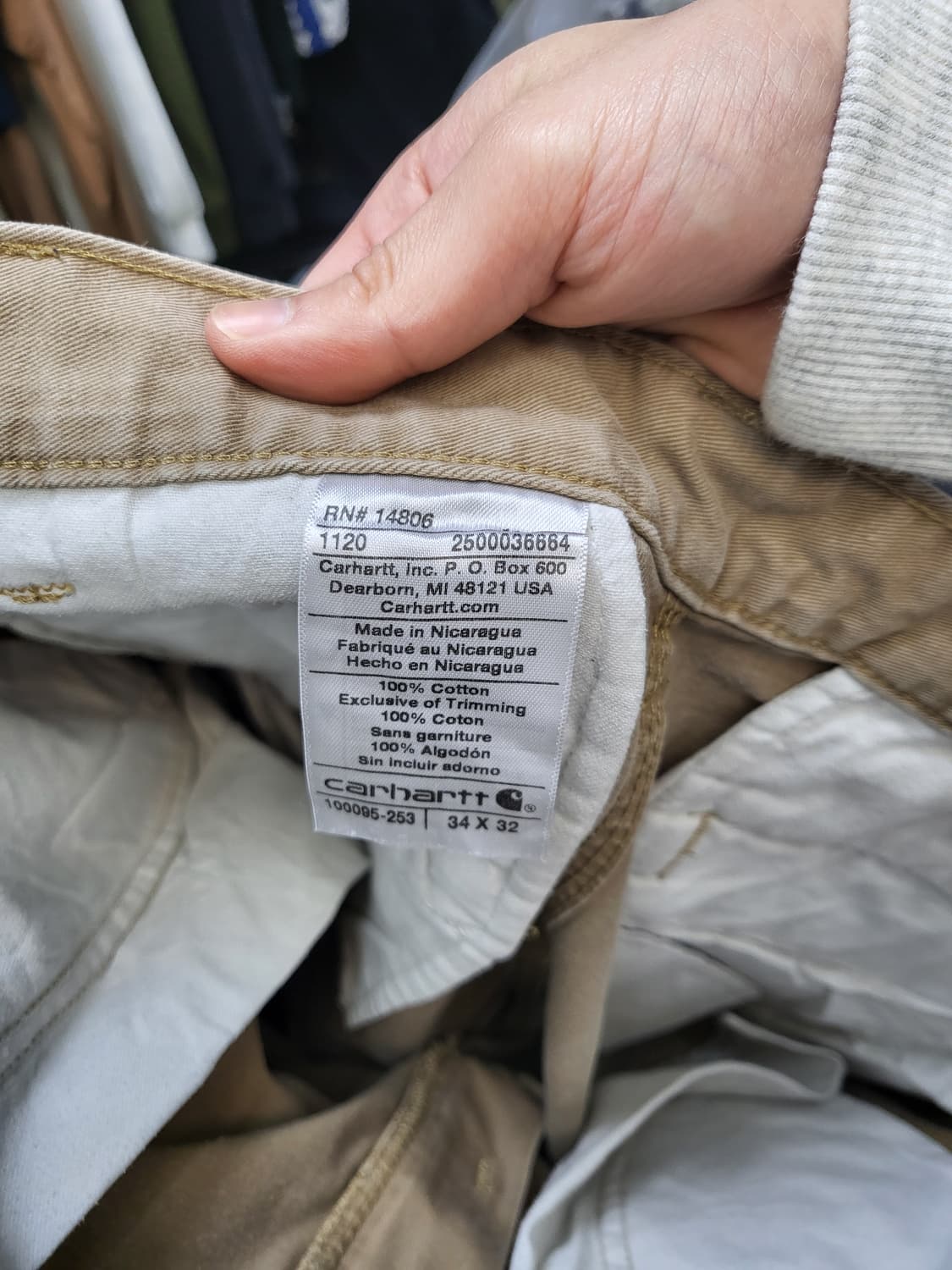 칼하트 베이지 워크 팬츠 상품이미지4