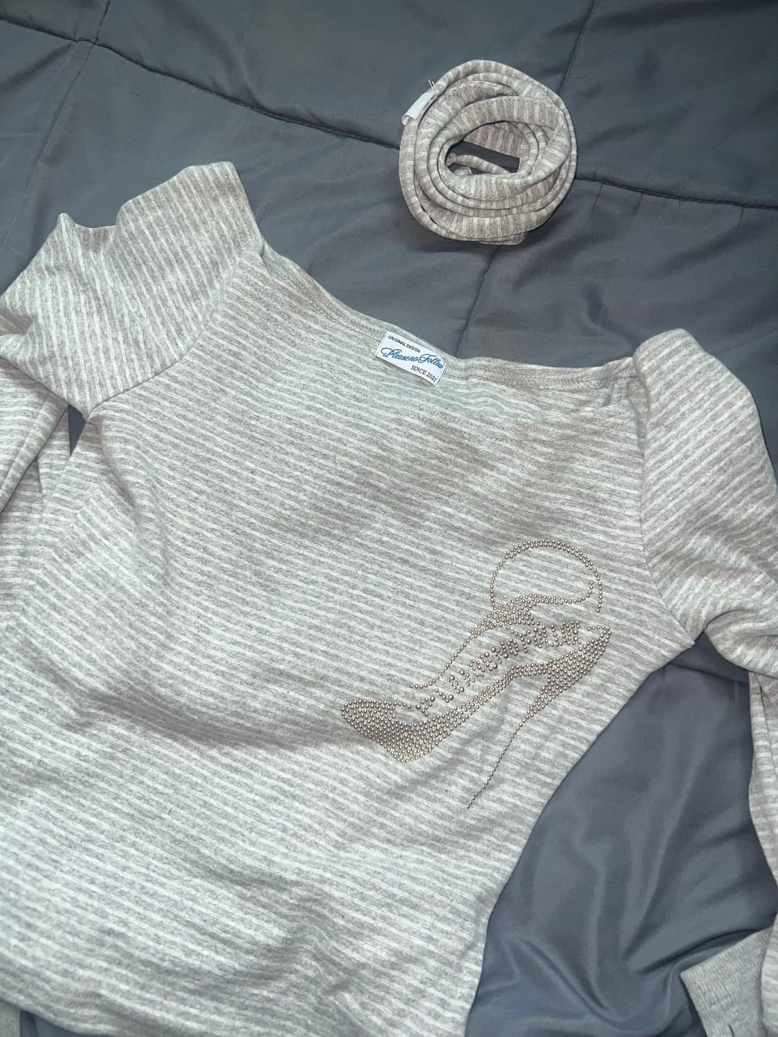 플리즈노팔로우 오프숄더 그레이 플노팔 상품이미지2