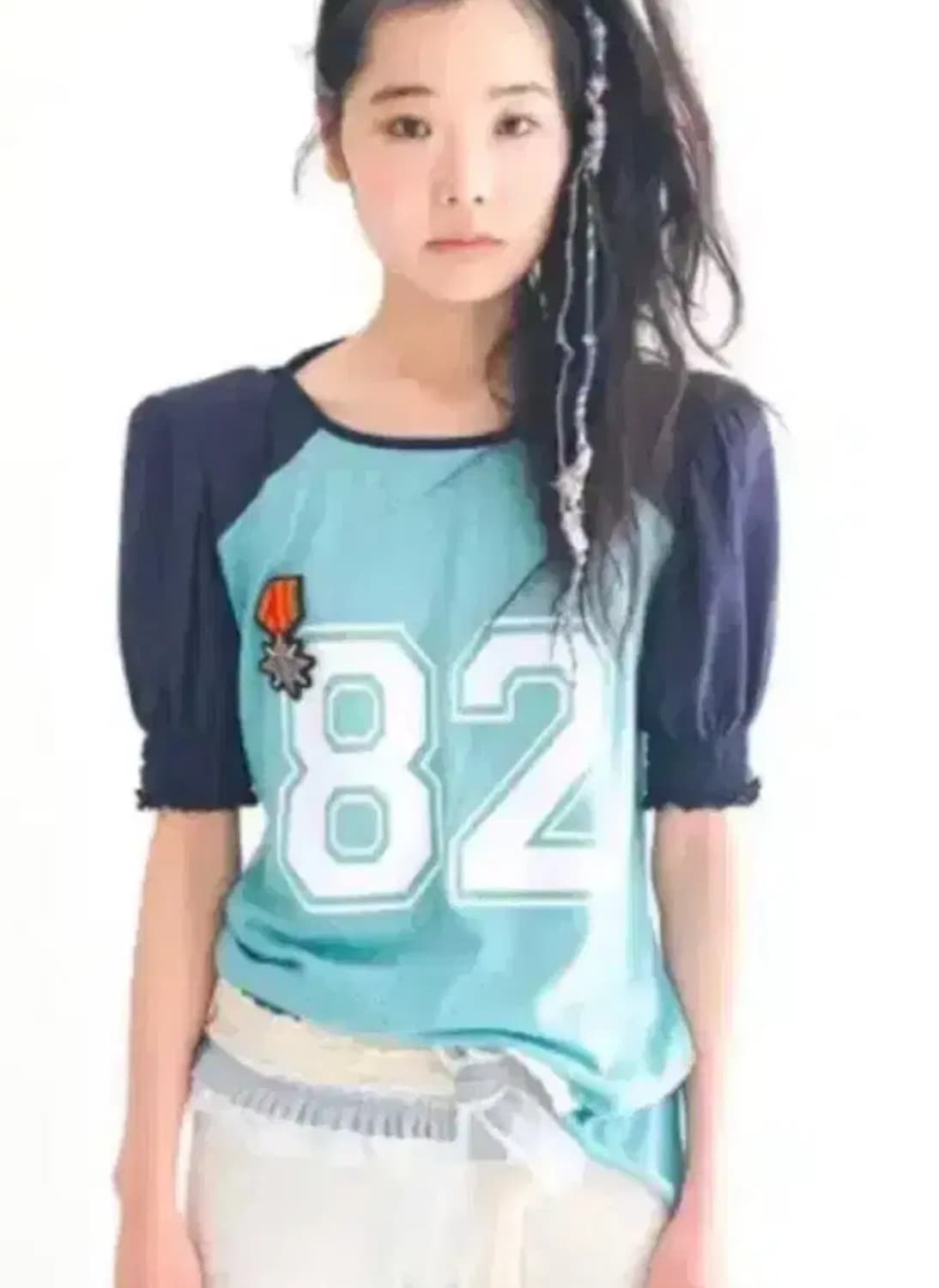 샵페어리 pad shoulder raglan half top 상품이미지1