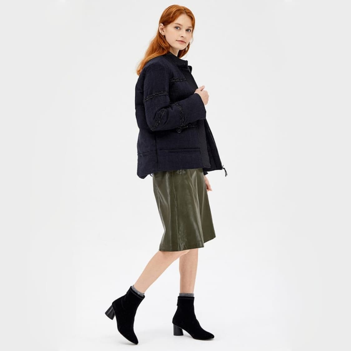 SJSJ 니팅 트위드 구스 패딩 상품이미지2