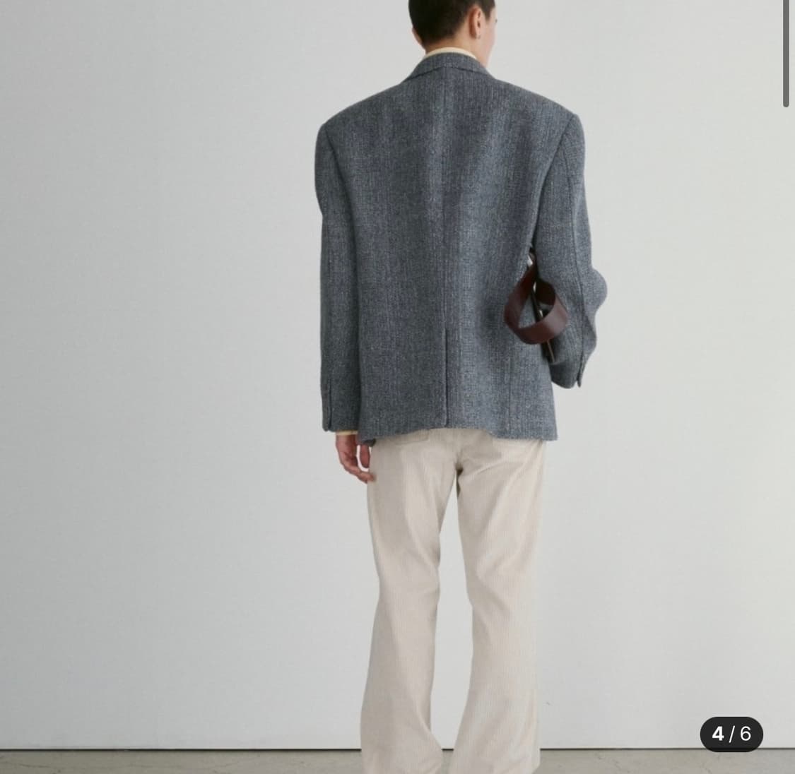 [L] 렉토 서스테이너블 울 블렌드 오버사이즈 자켓 다크 그레이 상품이미지4