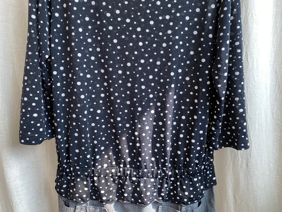 네이비 도트 시스루 원피스(M) 상품이미지5